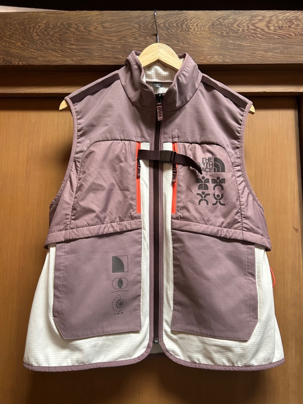 The North Face Mauve and White Technical Outdoor Vest